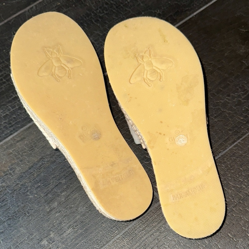 Gucci Greggio/Raw Nat/Ivoi Cream Platform Slide Sandals - Picture 6 of 13